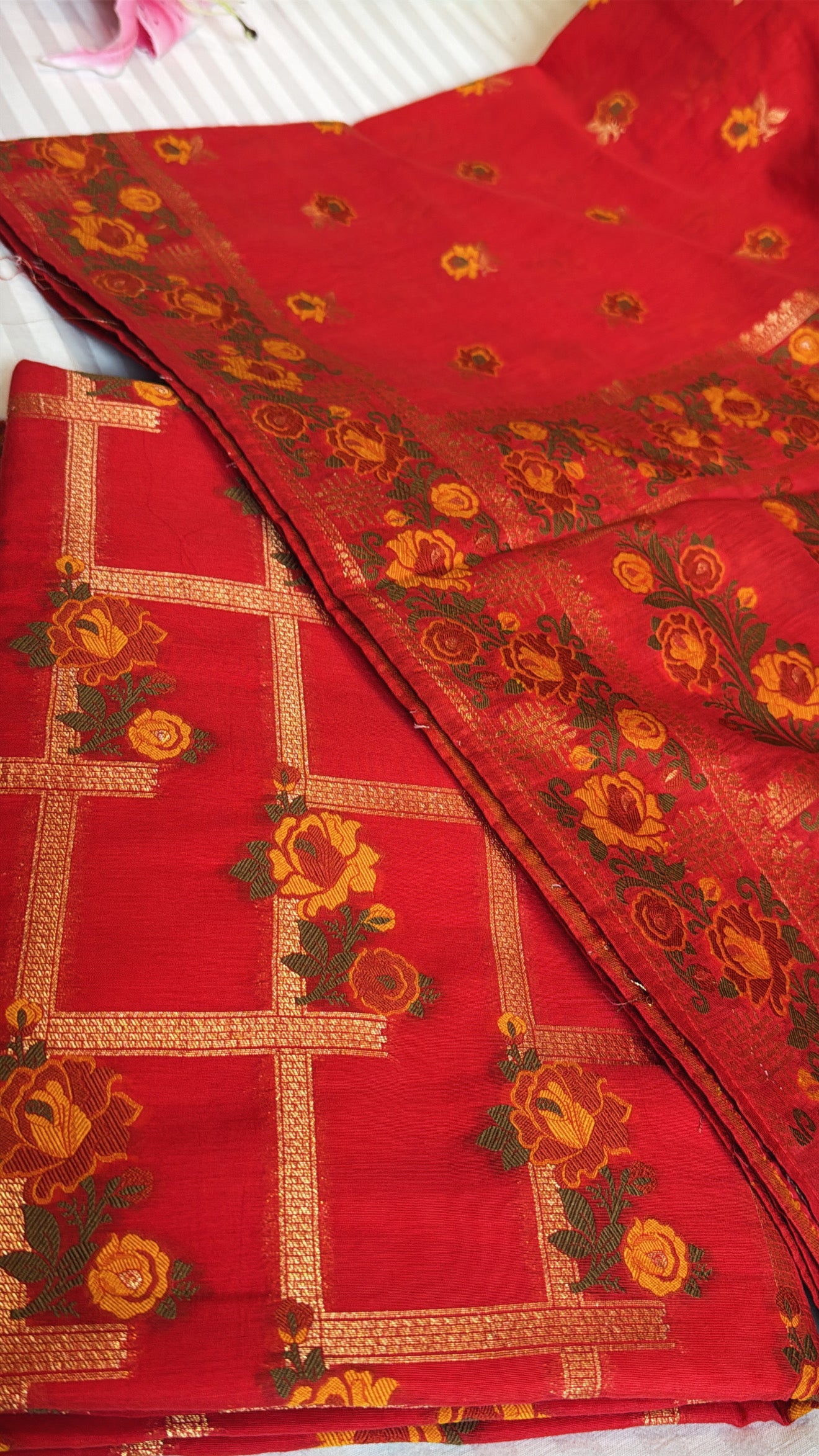 Banarasi cotton silk kadhwa meenakari suit set